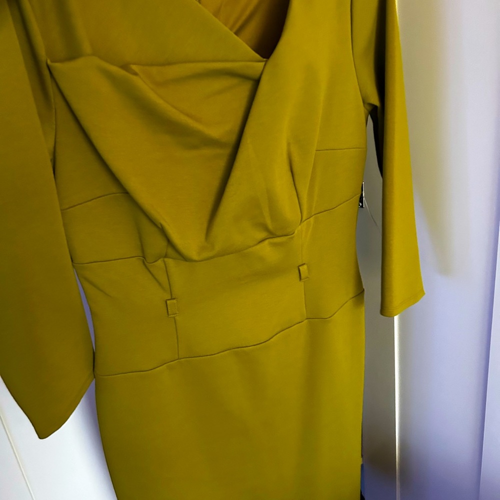 Beautiful chartreuse green business dress from NY&Co